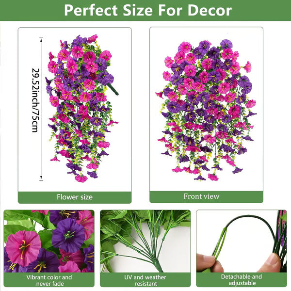 UV Resistant Hanging Artificial Autumn Morning Glory Vine