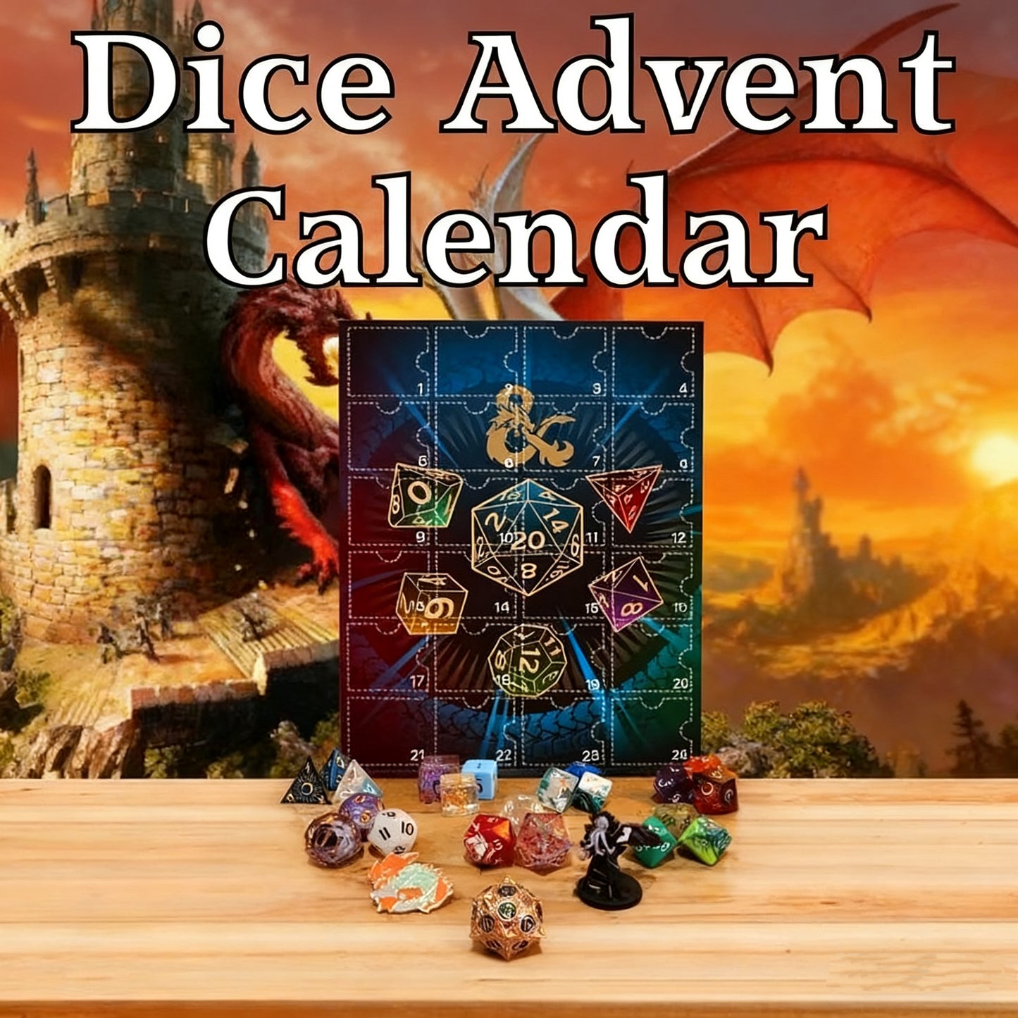 🎲Dice Advent Calendar - 24 Polyhedron Set for DND and RPG🎄