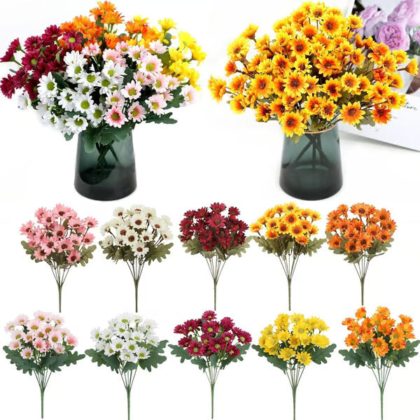 UV Resistant Artificial Sunset Mums Flowers