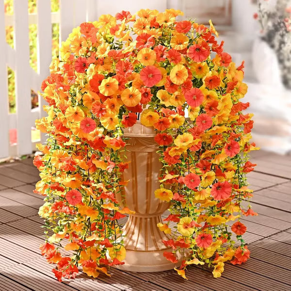 UV Resistant Hanging Artificial Autumn Morning Glory Vine