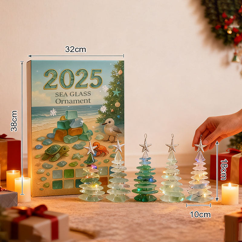 ๐๐3D Sea Glass Christmas Tree Decor -6Pcs