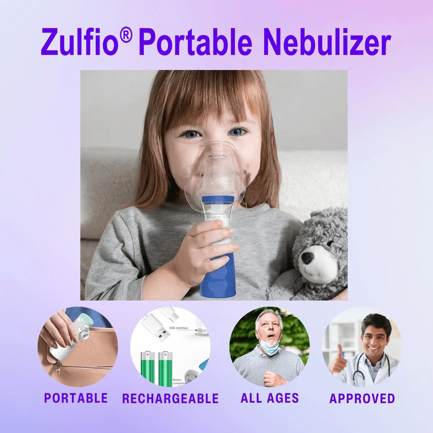 Zulfio® Portable Handheld Nebulizer