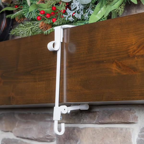 ๐ 2-in-1 Fireplace Stocking & Garland Hanger โ No Drill, No Mess