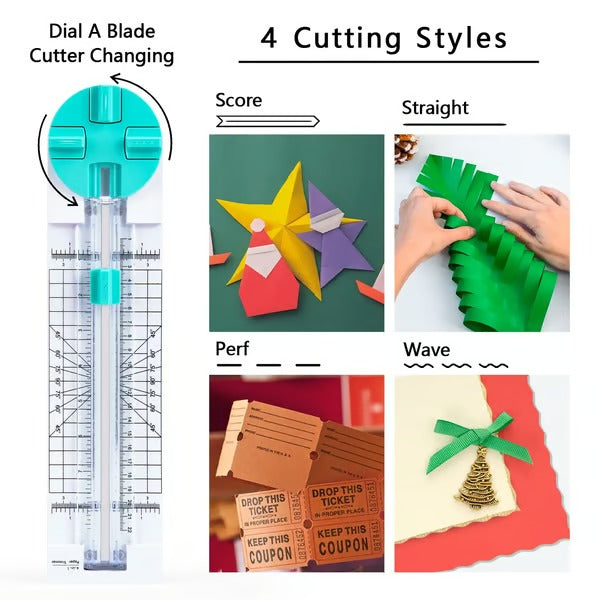 Multi-Function Scrapbooking Tool with Straight, Wave, Perforated & Creasing Blades