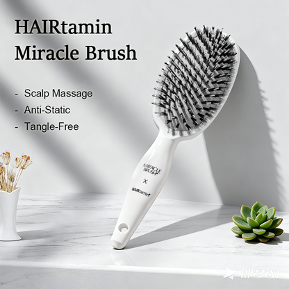 ✨HAIRtamin Miracle Brush✨ – Viral 5x Sold Out Paddle Brush for Smooth, Shiny & Healthy Hair 💆‍♀️💖
