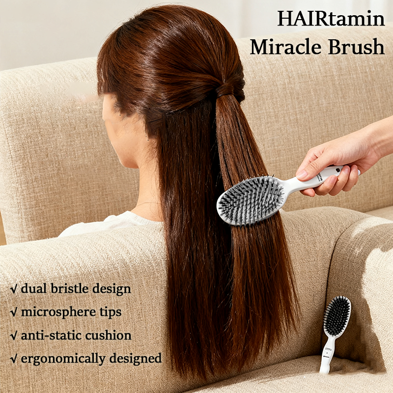 ✨HAIRtamin Miracle Brush✨ – Viral 5x Sold Out Paddle Brush for Smooth, Shiny & Healthy Hair 💆‍♀️💖