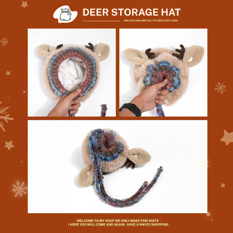 🎄Original design festive Christmas deer antler hat