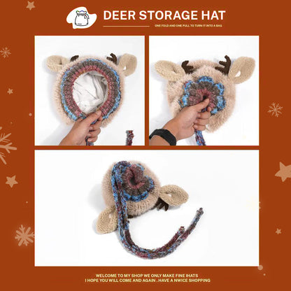 🎄Original design festive Christmas deer antler hat