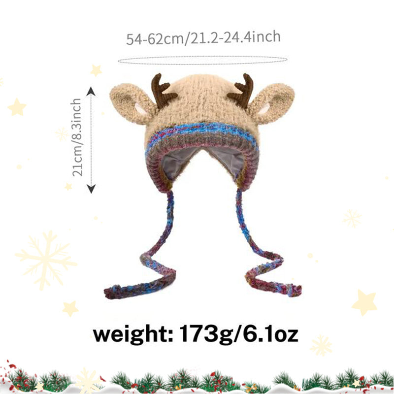 🎄Original design festive Christmas deer antler hat