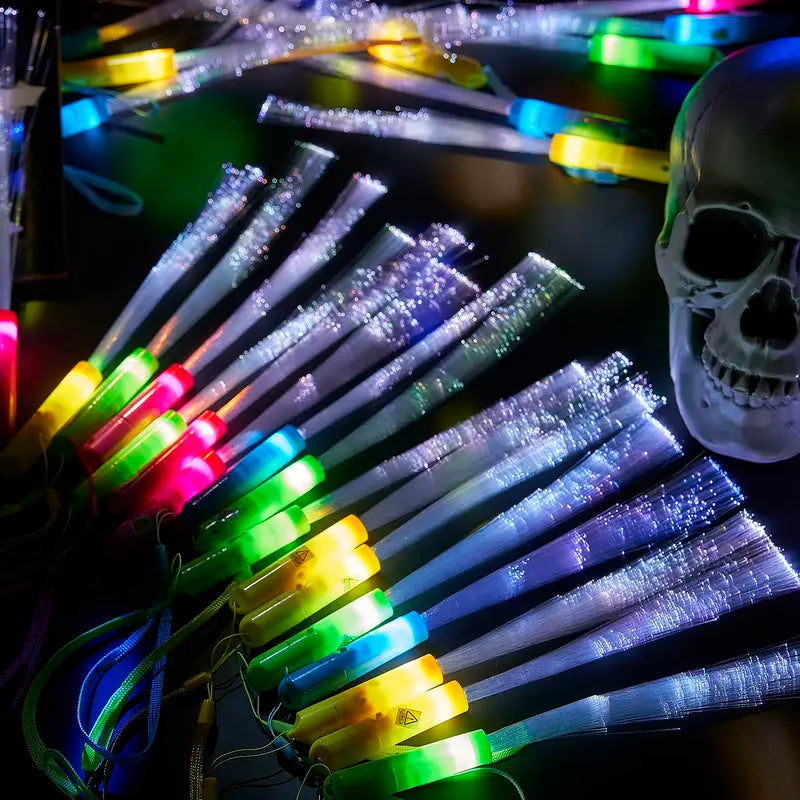 ✨ Colorful Fiber Optic Party Glow Sticks – Light Up Every Celebration with Reusable Glow-in-the-Dark Fun! 🎉