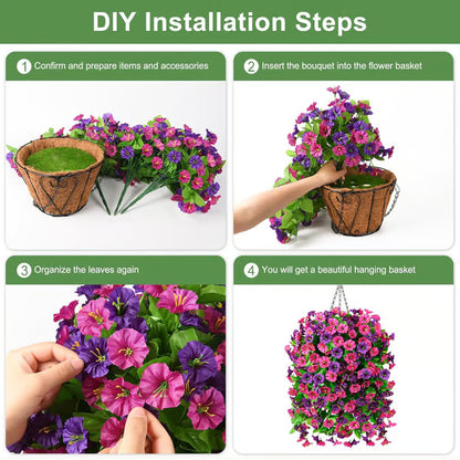 UV Resistant Hanging Artificial Autumn Morning Glory Vine