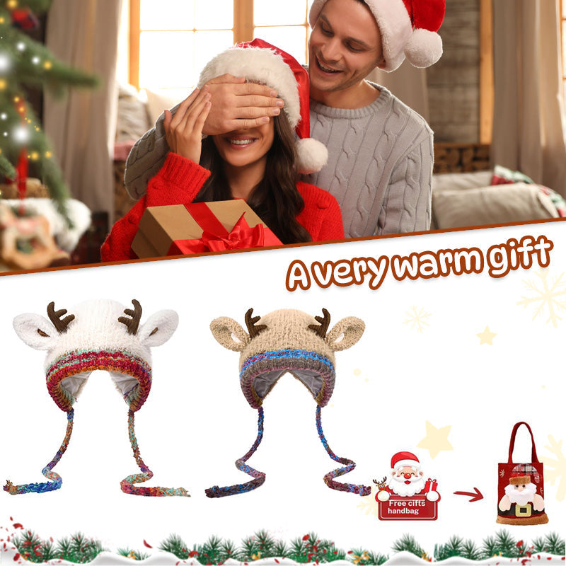 🎄Original design festive Christmas deer antler hat