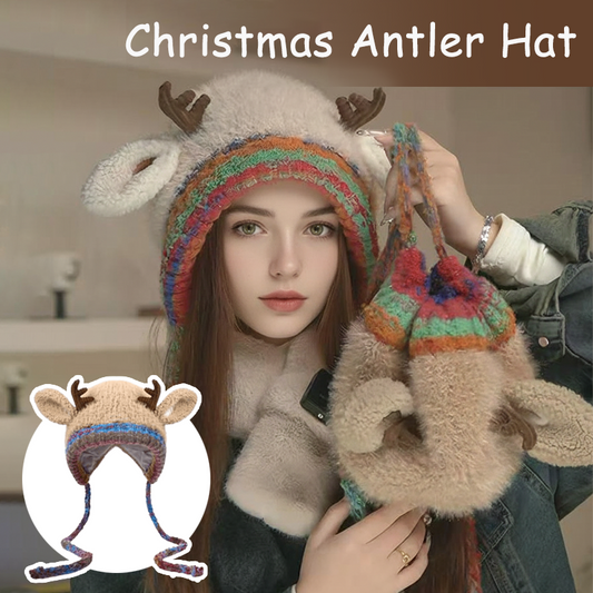 🎄Original design festive Christmas deer antler hat