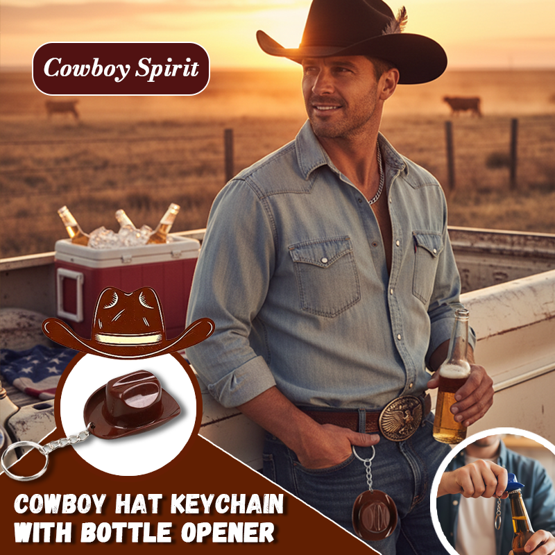 Cowboy Hat Keychain with Bottle Opener
