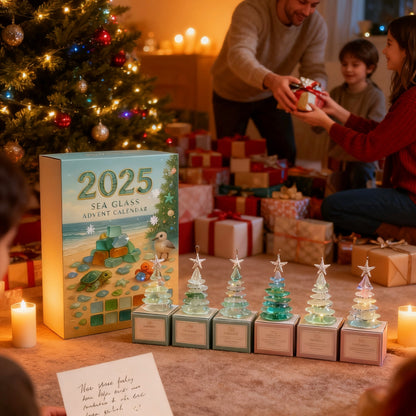 🌊🎄3D Sea Glass Christmas Tree Decor -6Pcs