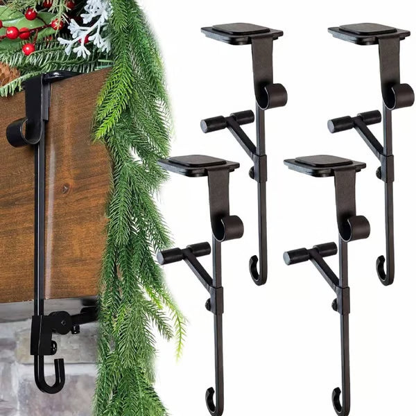 🎄 2-in-1 Fireplace Stocking & Garland Hanger – No Drill, No Mess