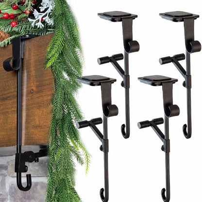 🎄 2-in-1 Fireplace Stocking & Garland Hanger – No Drill, No Mess