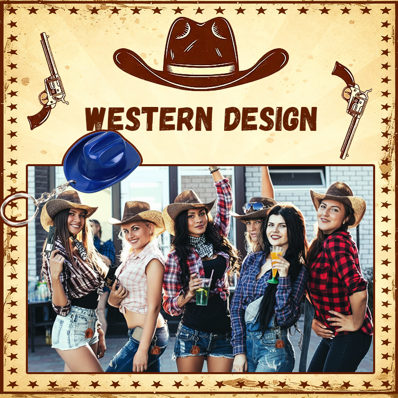 Cowboy Hat Keychain with Bottle Opener