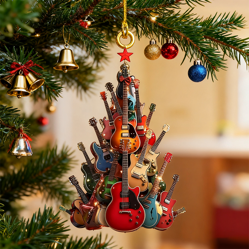 Rockin' Around The Guitar Christmas Tree Ornament