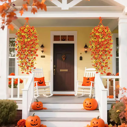 UV Resistant Hanging Artificial Autumn Morning Glory Vine