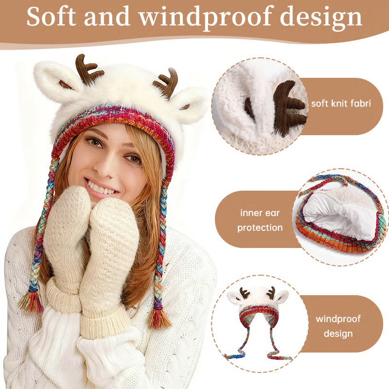 🎄Original design festive Christmas deer antler hat