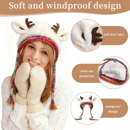 🎄Original design festive Christmas deer antler hat