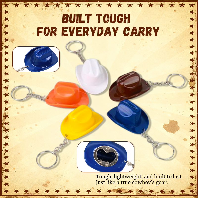 Cowboy Hat Keychain with Bottle Opener