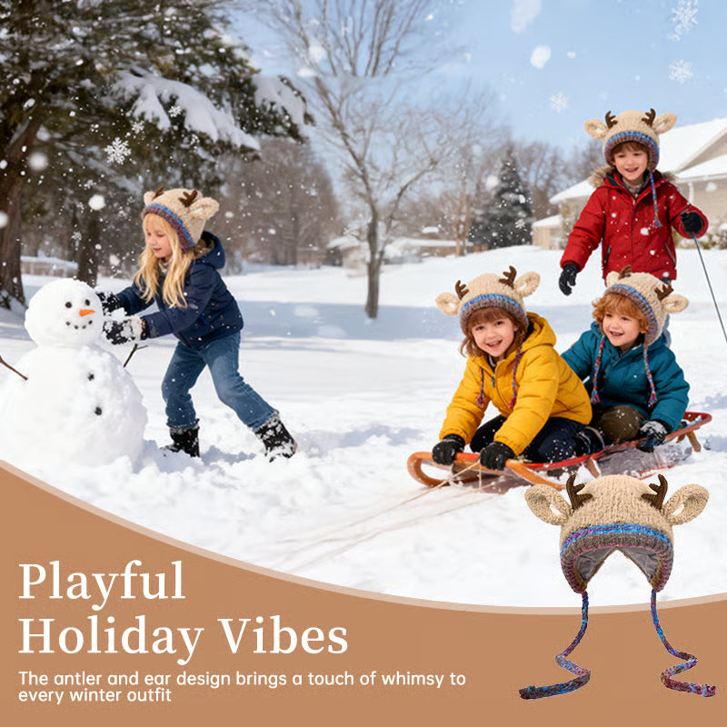 🎄Original design festive Christmas deer antler hat