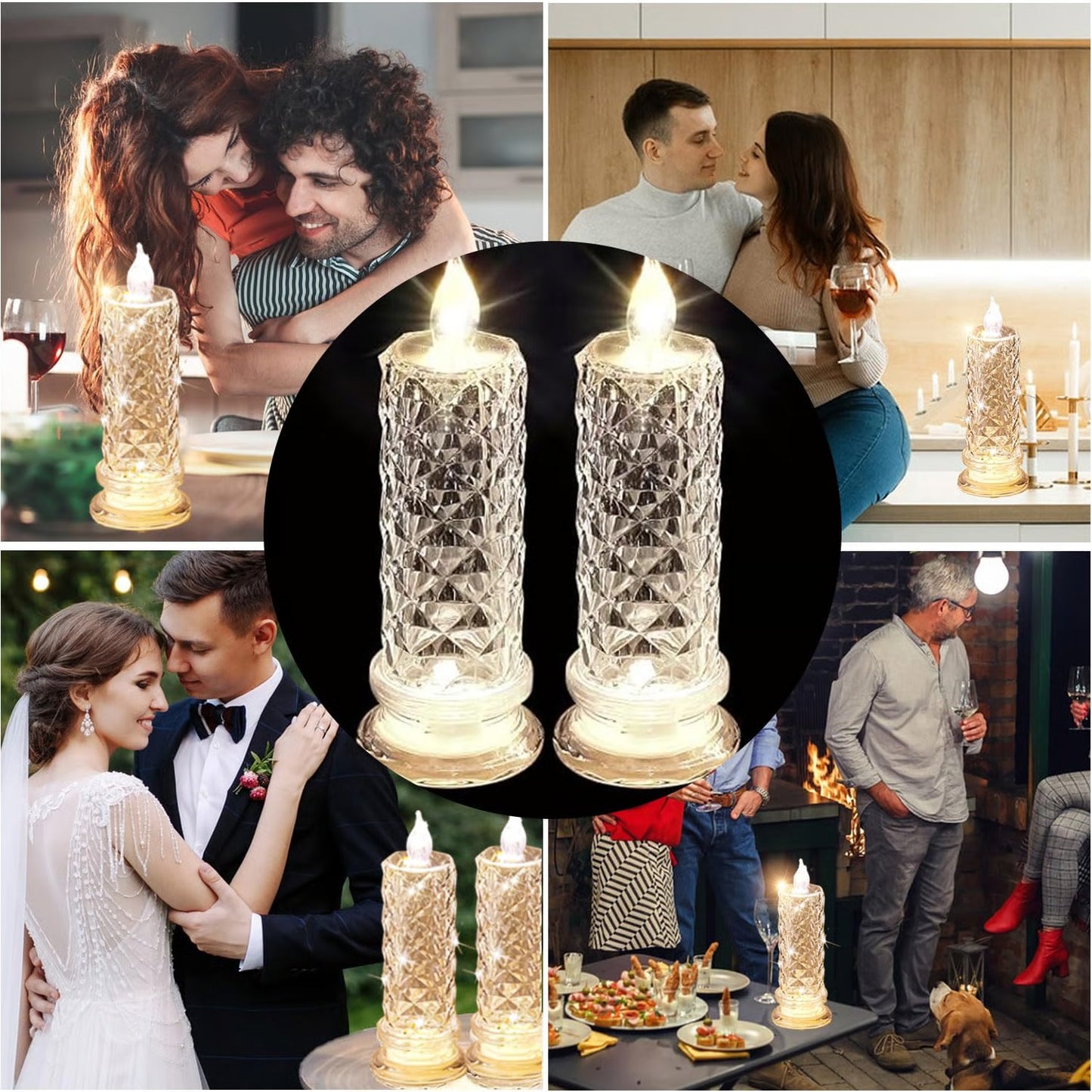 Rose Shadow LED Flameless Candles