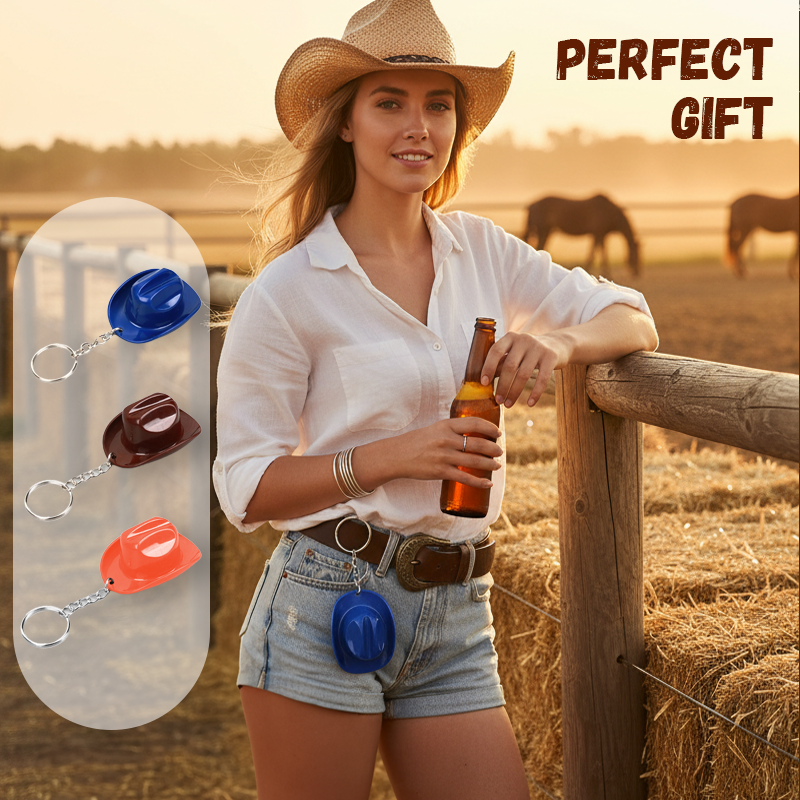 Cowboy Hat Keychain with Bottle Opener