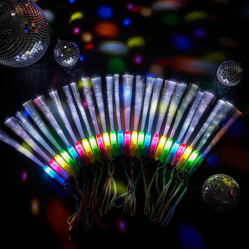 ✨ Colorful Fiber Optic Party Glow Sticks – Light Up Every Celebration with Reusable Glow-in-the-Dark Fun! 🎉
