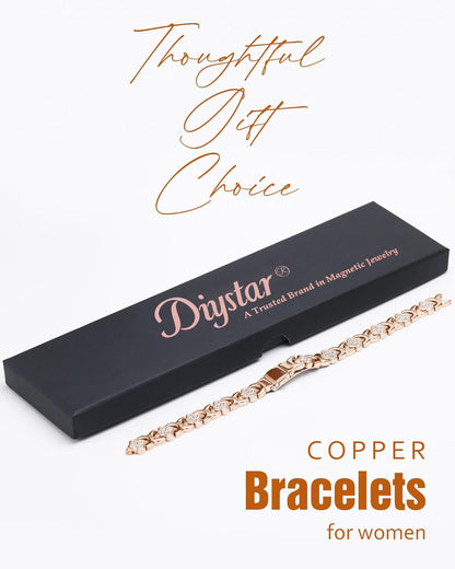 Zulfio® Copper Bracelets for Women. Pure Copper Magnetic Bracelet with 3800 Gauss Effective Magnets