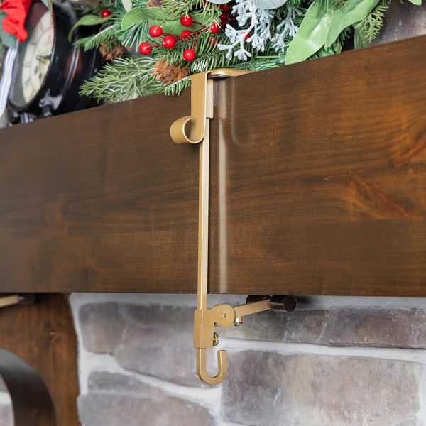 🎄 2-in-1 Fireplace Stocking & Garland Hanger – No Drill, No Mess