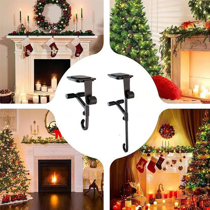 🎄 2-in-1 Fireplace Stocking & Garland Hanger – No Drill, No Mess