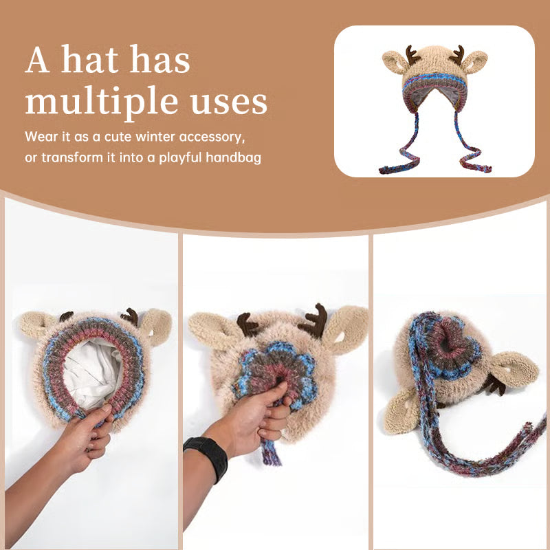 🎄Original design festive Christmas deer antler hat