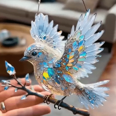✨3D Crystal Sky Spirit Bluebird Stained Art Ornament🐦
