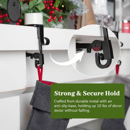 🎄 2-in-1 Fireplace Stocking & Garland Hanger – No Drill, No Mess