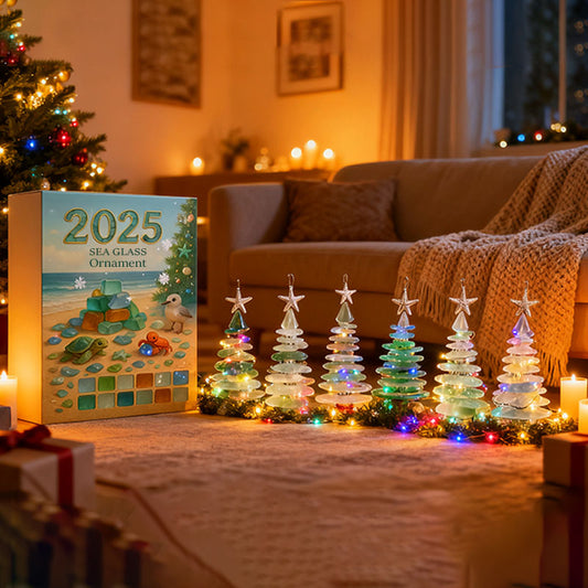 🌊🎄3D Sea Glass Christmas Tree Decor -6Pcs