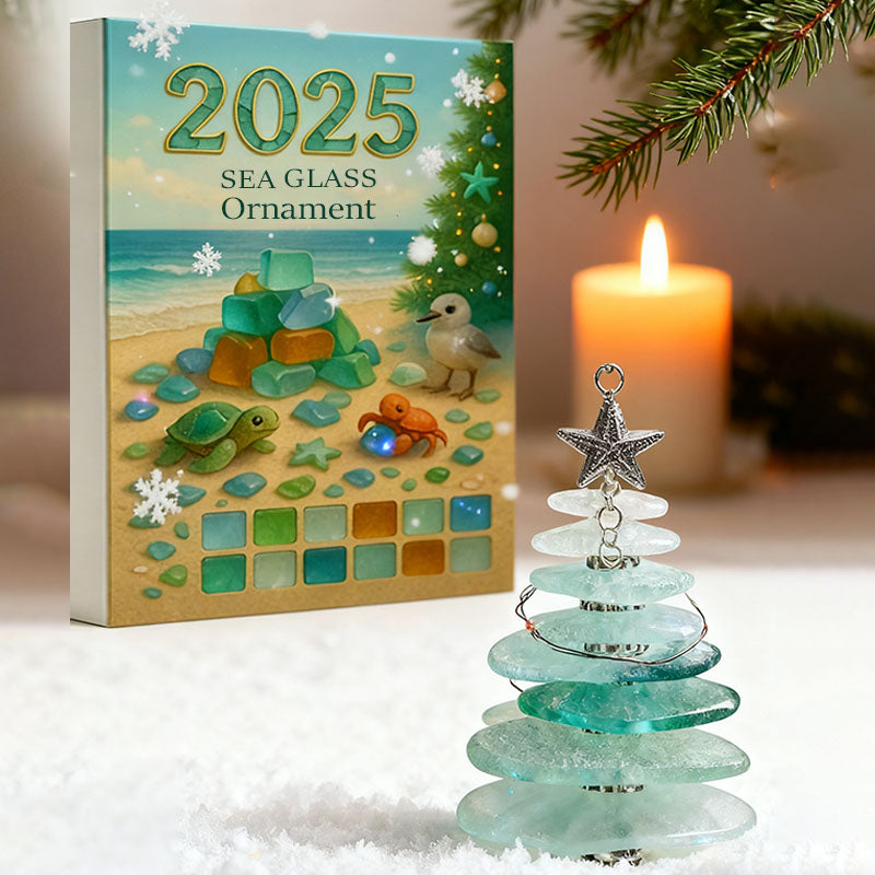 🌊🎄3D Sea Glass Christmas Tree Decor -6Pcs