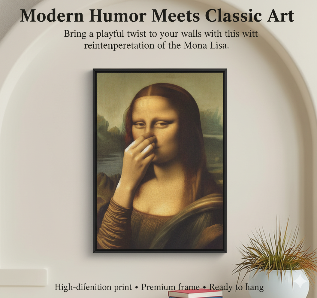 Piece Mimics Mona Lisa Bathroom Wall Art