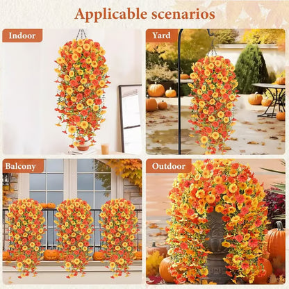 UV Resistant Hanging Artificial Autumn Morning Glory Vine