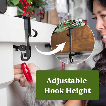 🎄 2-in-1 Fireplace Stocking & Garland Hanger – No Drill, No Mess