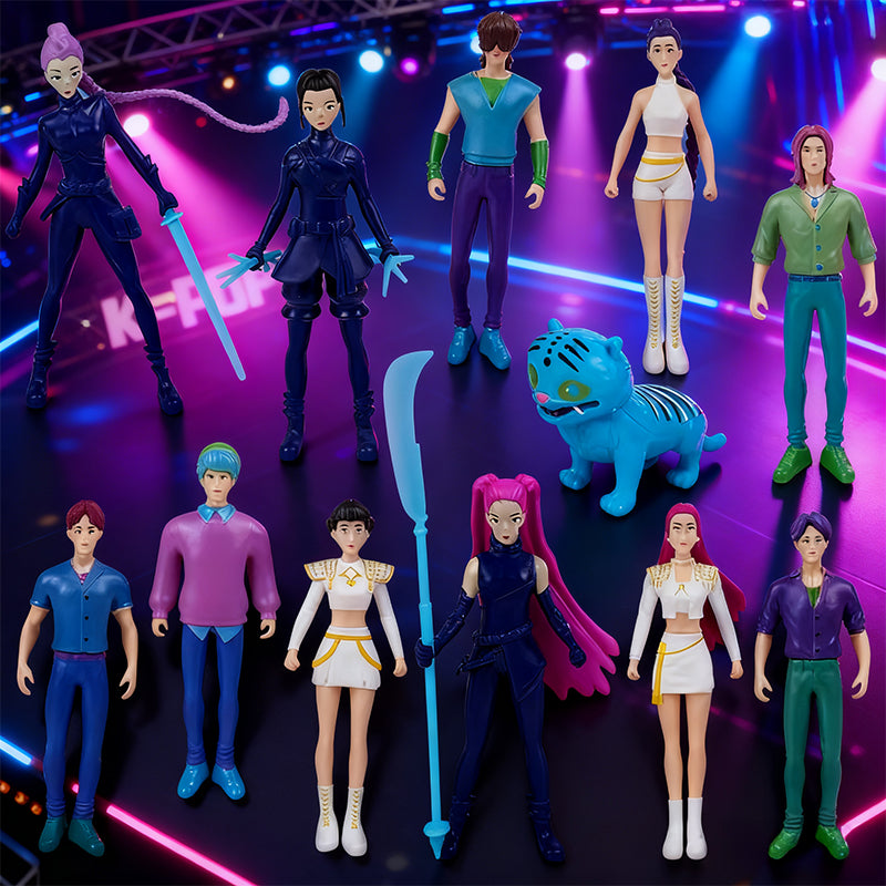 Kpop Demon Hunter Theme Doll Set 12-Piece Cartoon Model Toys for Home