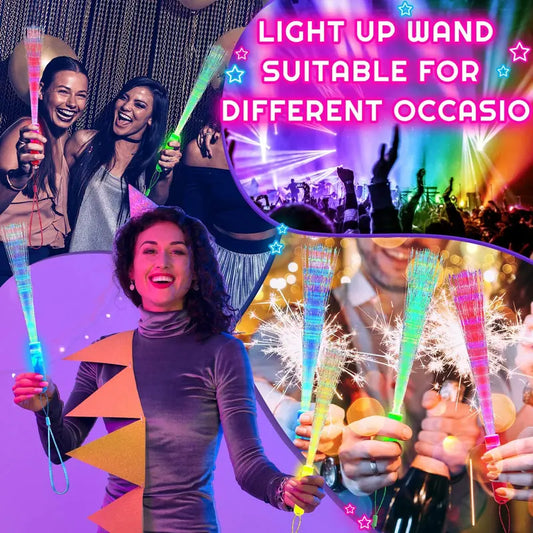 ✨ Colorful Fiber Optic Party Glow Sticks – Light Up Every Celebration with Reusable Glow-in-the-Dark Fun! 🎉
