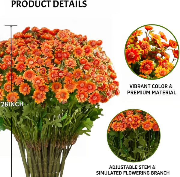 UV Resistant Artificial Sunset Mums Flowers