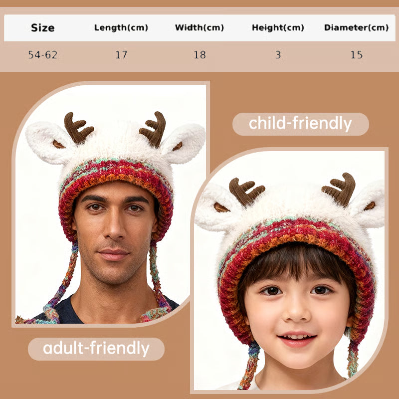 🎄Original design festive Christmas deer antler hat