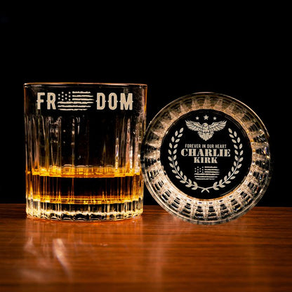 Engraved Memorial Whiskey Glass – 11oz Patriotic Rock Glass Drinkware for Men