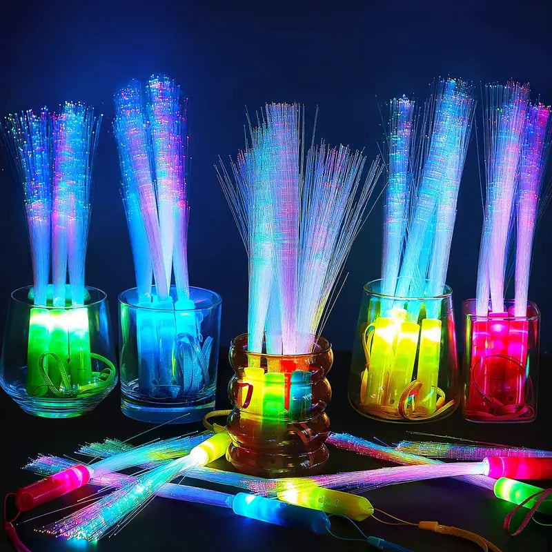 ✨ Colorful Fiber Optic Party Glow Sticks – Light Up Every Celebration with Reusable Glow-in-the-Dark Fun! 🎉