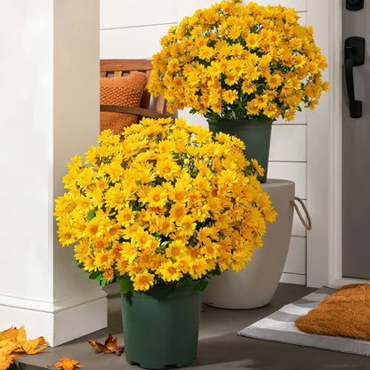 UV Resistant Artificial Sunset Mums Flowers