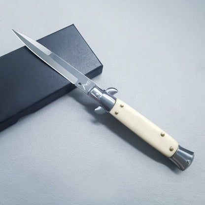 ⚡Last Day 60% OFF丨🔥Mafia Style Outdoor Folding Knife – High Hardness Survival & Self-Defense Camping Tool